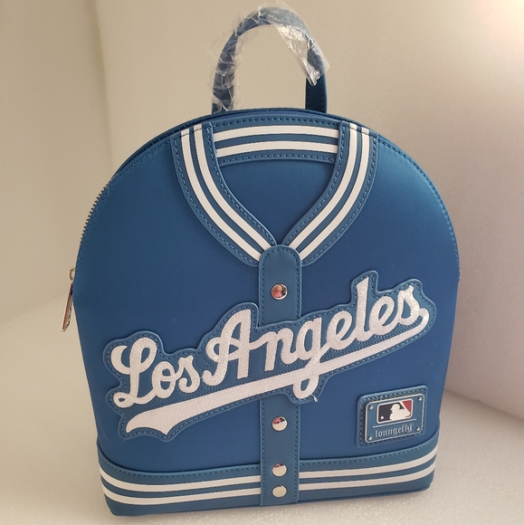 Loungefly Handbags - MLB LA Dodgers Satin Jacket Convertible Backpack